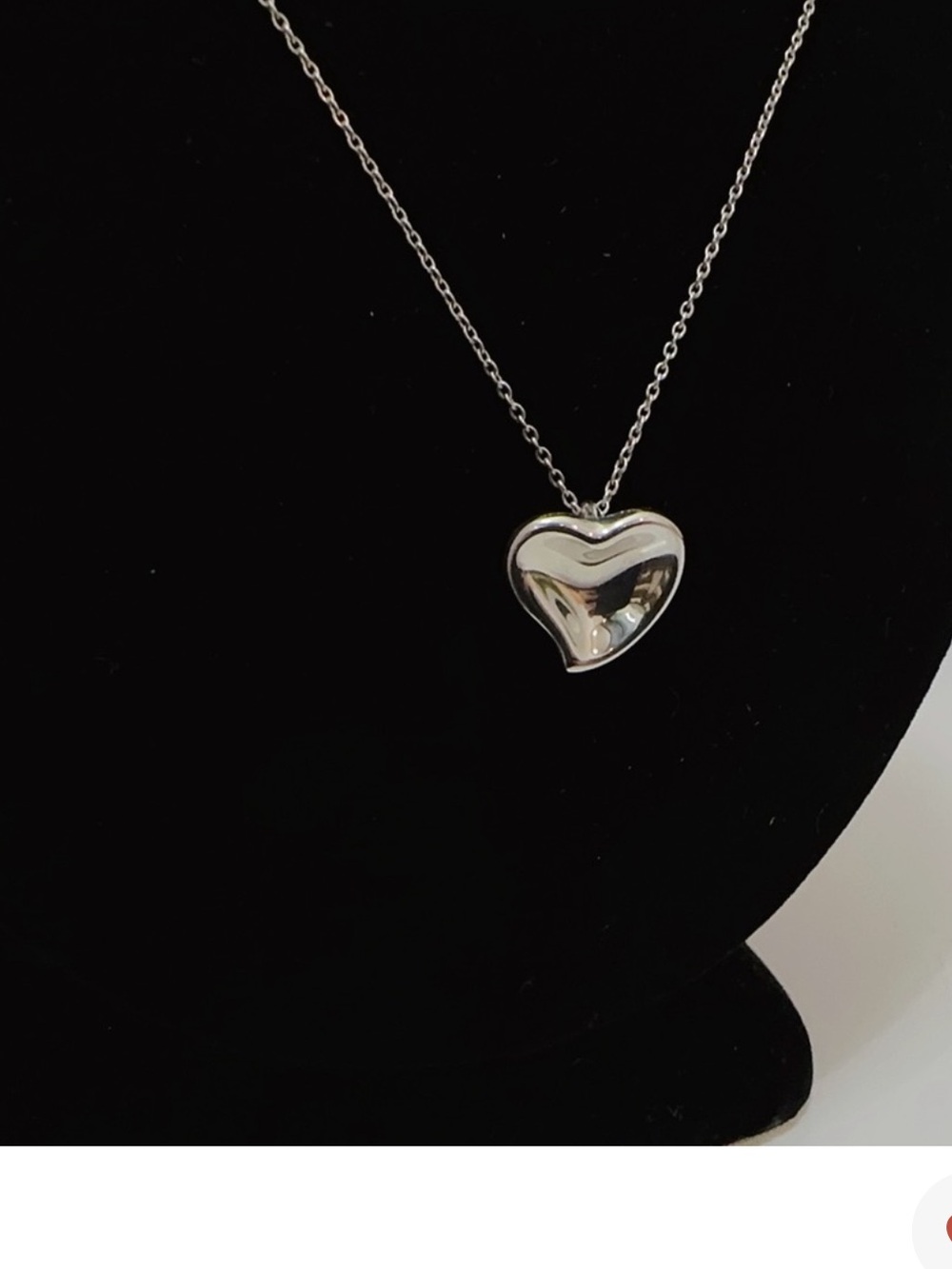 Elsa Peretti for Tiffany & Co. Polished Full Silver Puffy Heart Pendant Necklace